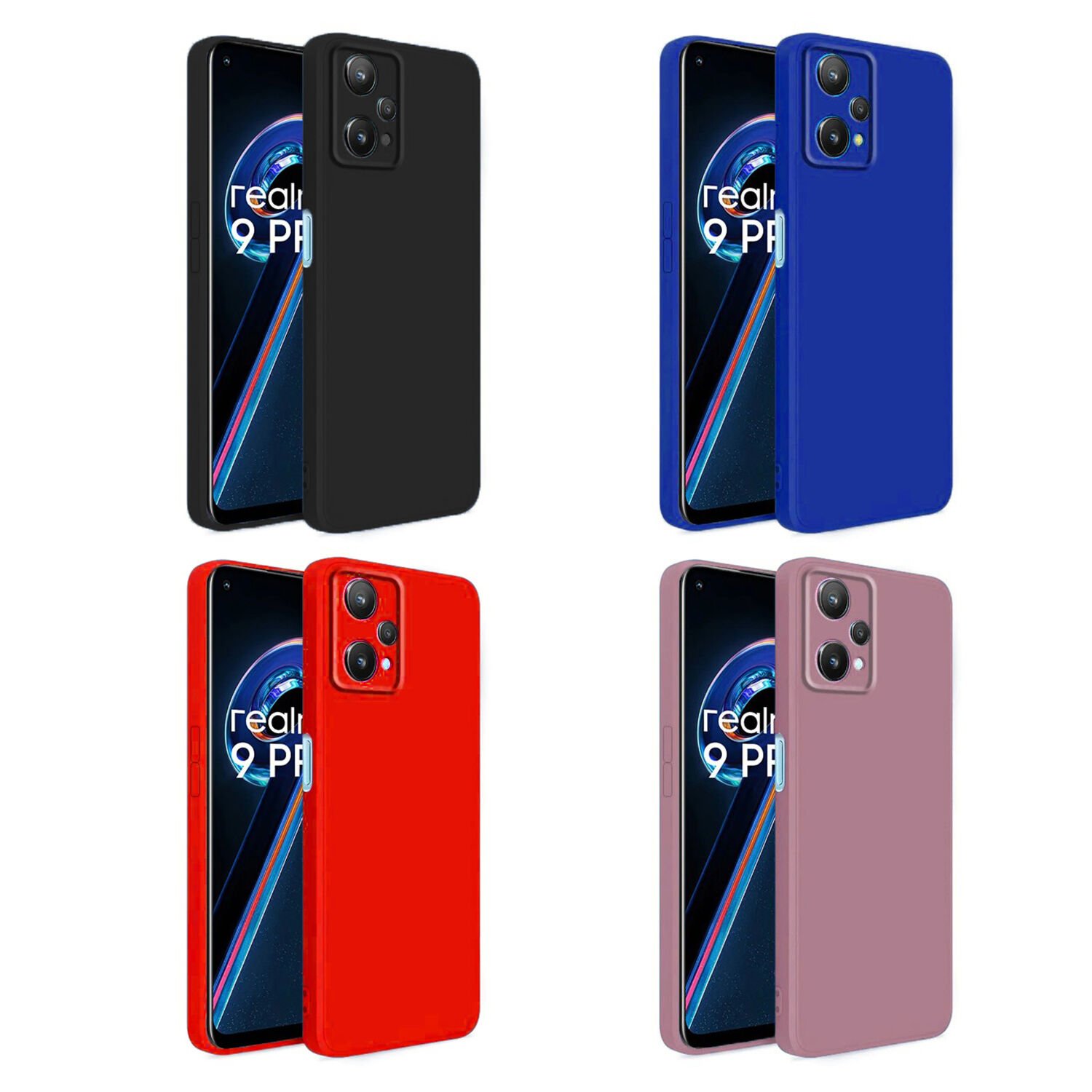 Microcase Realme 9 Pro / Realme Q5 / Realme V25 CamPRO Serisi Kamera Korumalı Silikon Kılıf - AL3427 Kırmızı