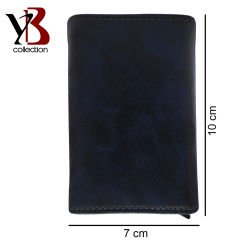 YB Collection Otomatik Mekanizmalı Kutulu Rfid Korumalı Para ve Kartlık Bölmeli Deri Cüzdan - AL3639 Lacivert