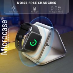 Microcase Iphone Watch ile uyumlu Manyetik Katlanabilir 30W 3in1 Kablosuz Şarj Standı-AL4075