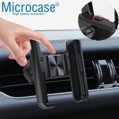Microcase 360 Derece Dönebilir Araç İçi Izgaralıktan Metal Kelepçeli Telefon Tutucu - AL3741