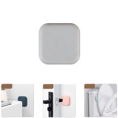 Microcase Darbe Önleyici Yapışkanlı Silikon Kapı Kolu Stoperi Tamponu Kare Tasarım - AL5004 1 Adet