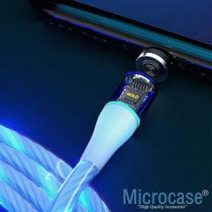 Microcase Micro USB Işıklı Manyetik Şarj Kablosu 100 cm - AL2618