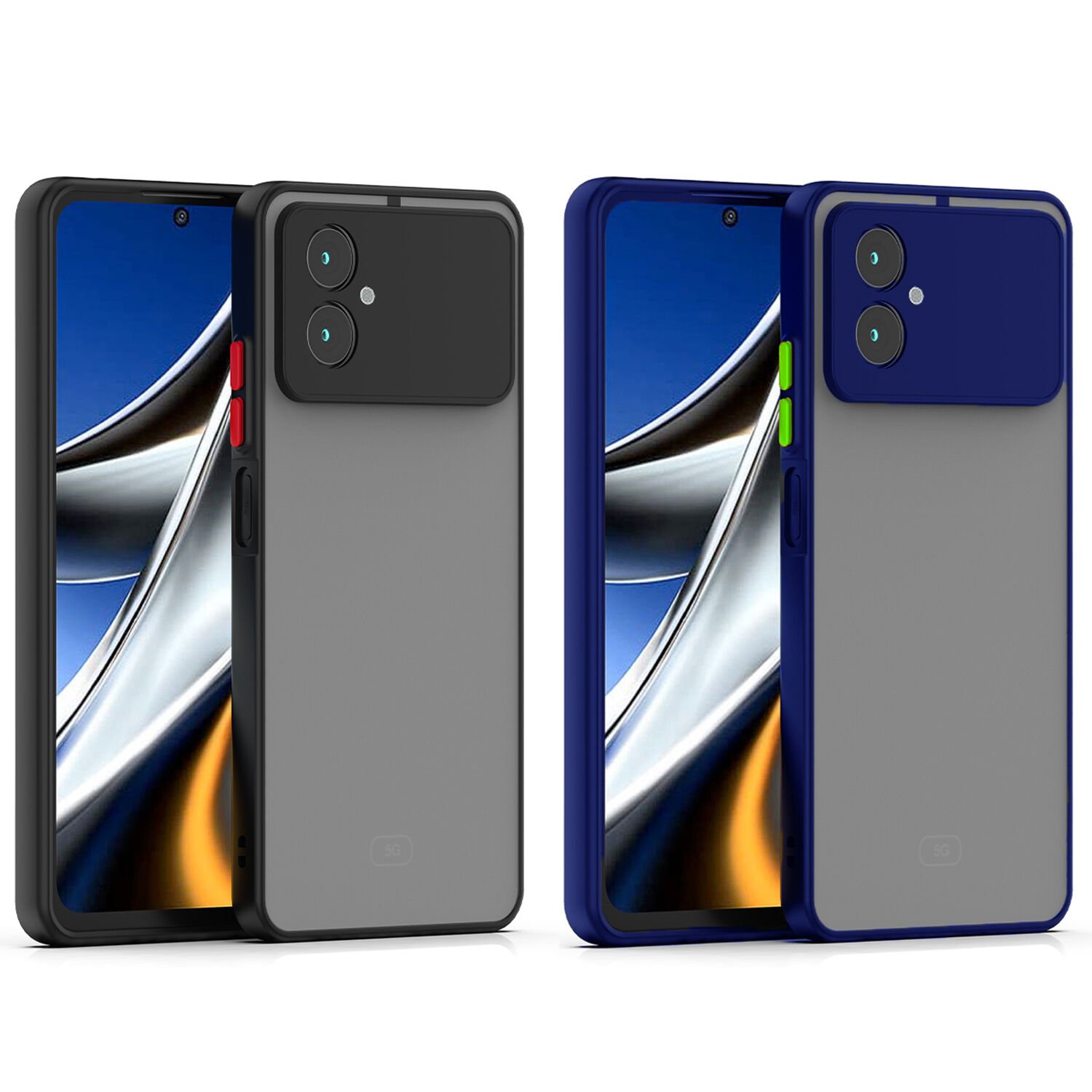 Microcase Xiaomi Poco M4 5G London Serisi Darbeye Dayanıklı Kılıf Mavi