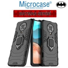 Microcase Xiaomi Poco F2 Pro - Redmi K30 Pro Batman Serisi Yüzük Standlı Armor Kılıf - Siyah