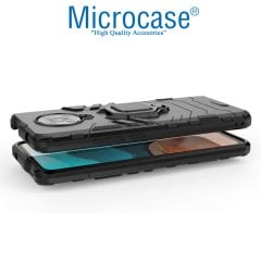 Microcase Xiaomi Poco F2 Pro - Redmi K30 Pro Batman Serisi Yüzük Standlı Armor Kılıf - Siyah