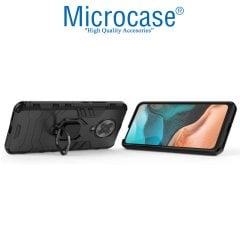 Microcase Xiaomi Poco F2 Pro - Redmi K30 Pro Batman Serisi Yüzük Standlı Armor Kılıf - Siyah