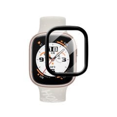 Microcase Honor Watch 4 Tam Kaplayan Kavisli Ekran Koruyucu 3D Pet Film - Siyah AL3385