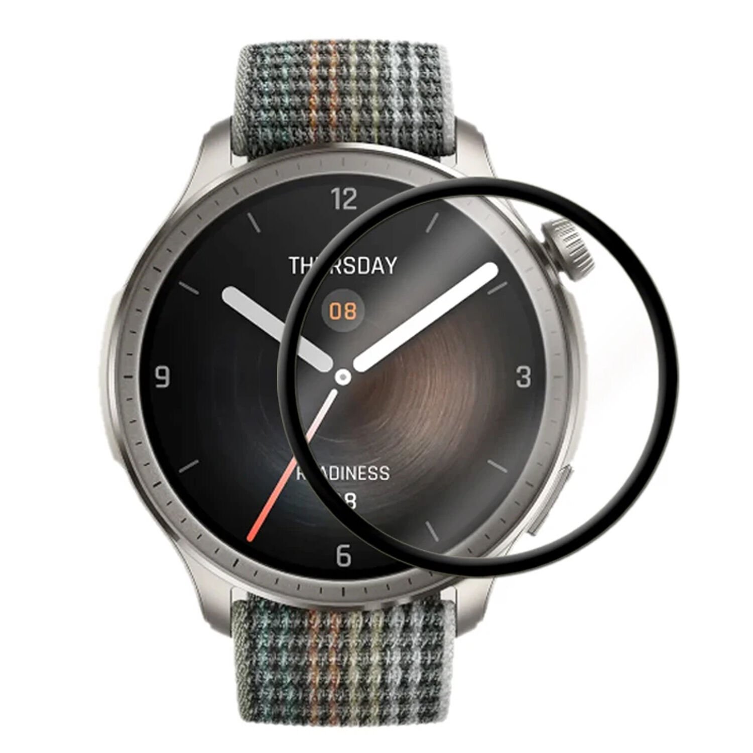 Microcase Amazfit Balance Tam Kaplayan Kavisli Ekran Koruyucu 3D Pet Film - Siyah AL3385