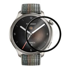 Microcase Amazfit Balance Tam Kaplayan Kavisli Ekran Koruyucu 3D Pet Film - Siyah AL3385