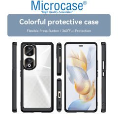 Microcase Honor 90 Shield Serisi Darbeye Dayanıklı Yarı Esnek Plastik TPU Kılıf - AL8100 Siyah