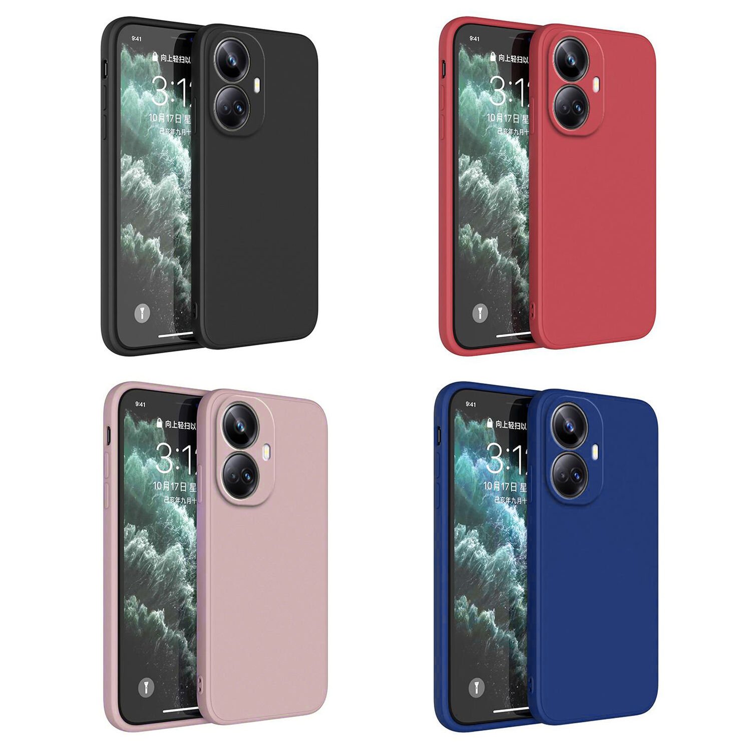 Microcase Realme 10 Pro Plus CamPRO Serisi Kamera Korumalı Silikon Kılıf - AL3427 Kırmızı