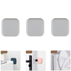 Microcase Darbe Önleyici Yapışkanlı Silikon Kapı Kolu Stoperi Tamponu Kare Tasarım - AL5004 3 Adet
