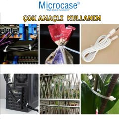 Microcase Plastik Kablo Bağı Cırt Kelepçe 3.6 X 100MM  Şeffaf 100 Adet-AL4480