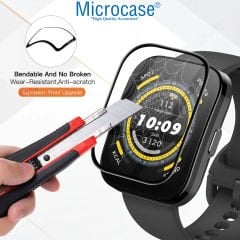 Microcase Amazfit Bip 5 Tam Kaplayan Kavisli Ekran Koruyucu 3D Pet Film - Siyah AL3385