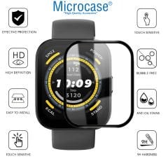 Microcase Amazfit Bip 5 Tam Kaplayan Kavisli Ekran Koruyucu 3D Pet Film - Siyah AL3385