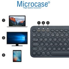 Microcase Lenovo Tab M10 Plus 3. Nesil TB128FU 10.6 inch Tablet için Bluetooth Klavye + Tablet Standı AL8105