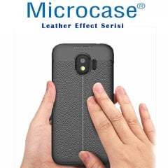 Samsung Galaxy J2 Pro 2018 Leather Effect TPU Silikon Kılıf + Cam