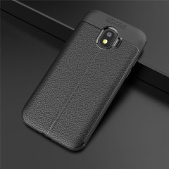 Samsung Galaxy J2 Pro 2018 Leather Effect TPU Silikon Kılıf + Cam