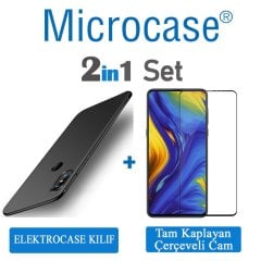 Xiaomi Mi Mix 3 Elektrocase Silikon Kılıf + Tam Kaplayan Cam