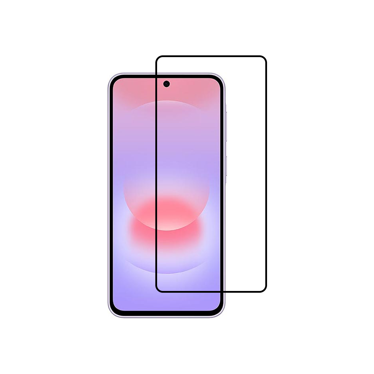 Microcase Samsung Galaxy A37 5G ile uyumlu Tam Kaplayan Çerçeveli Tempered Ekran Koruyucu -AL3276