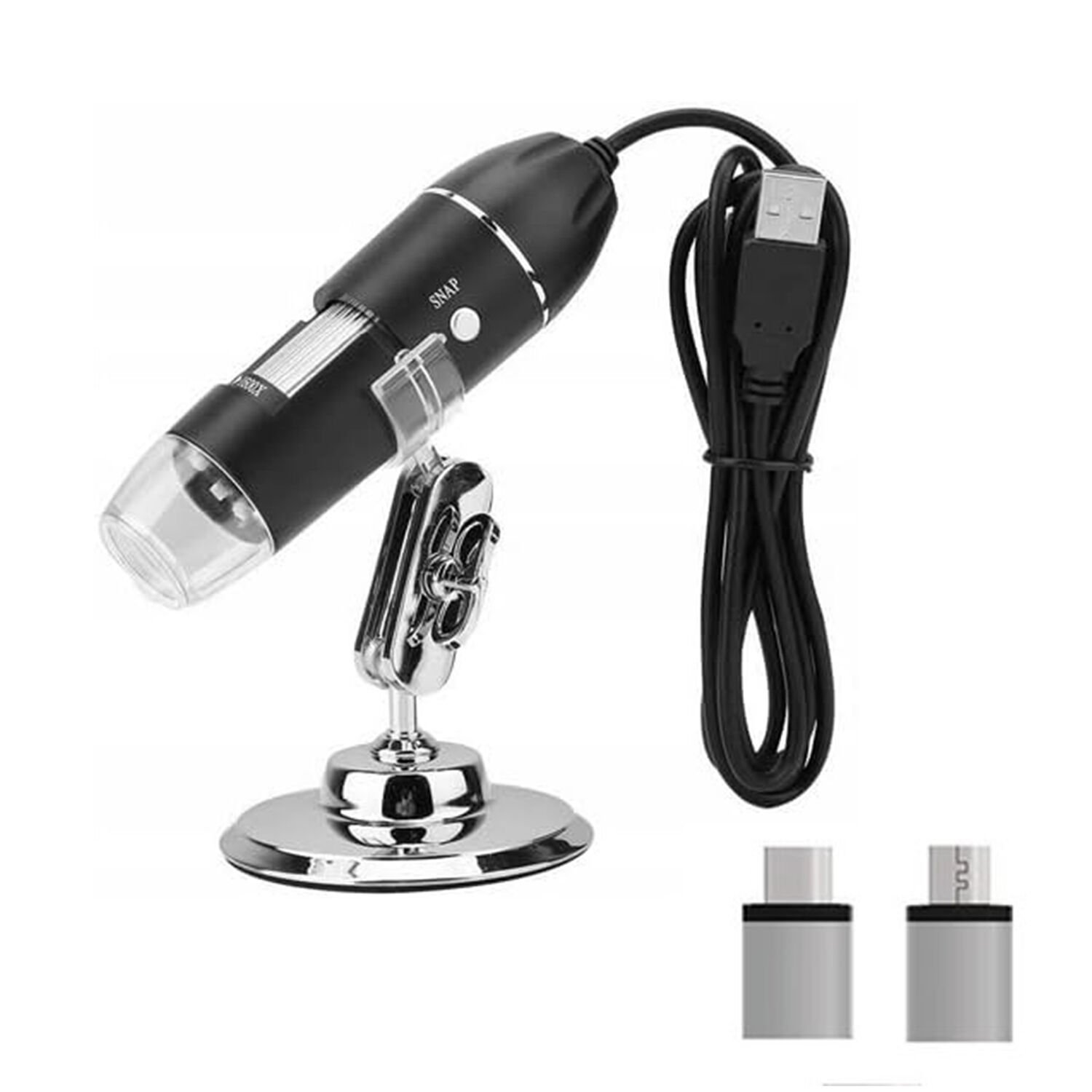 Microcase 2in1 Micro Type-c Bağlantılı 1600x Dijital Mikroskop USB HD Cmos 8 Led Digital Microscobe AL4077