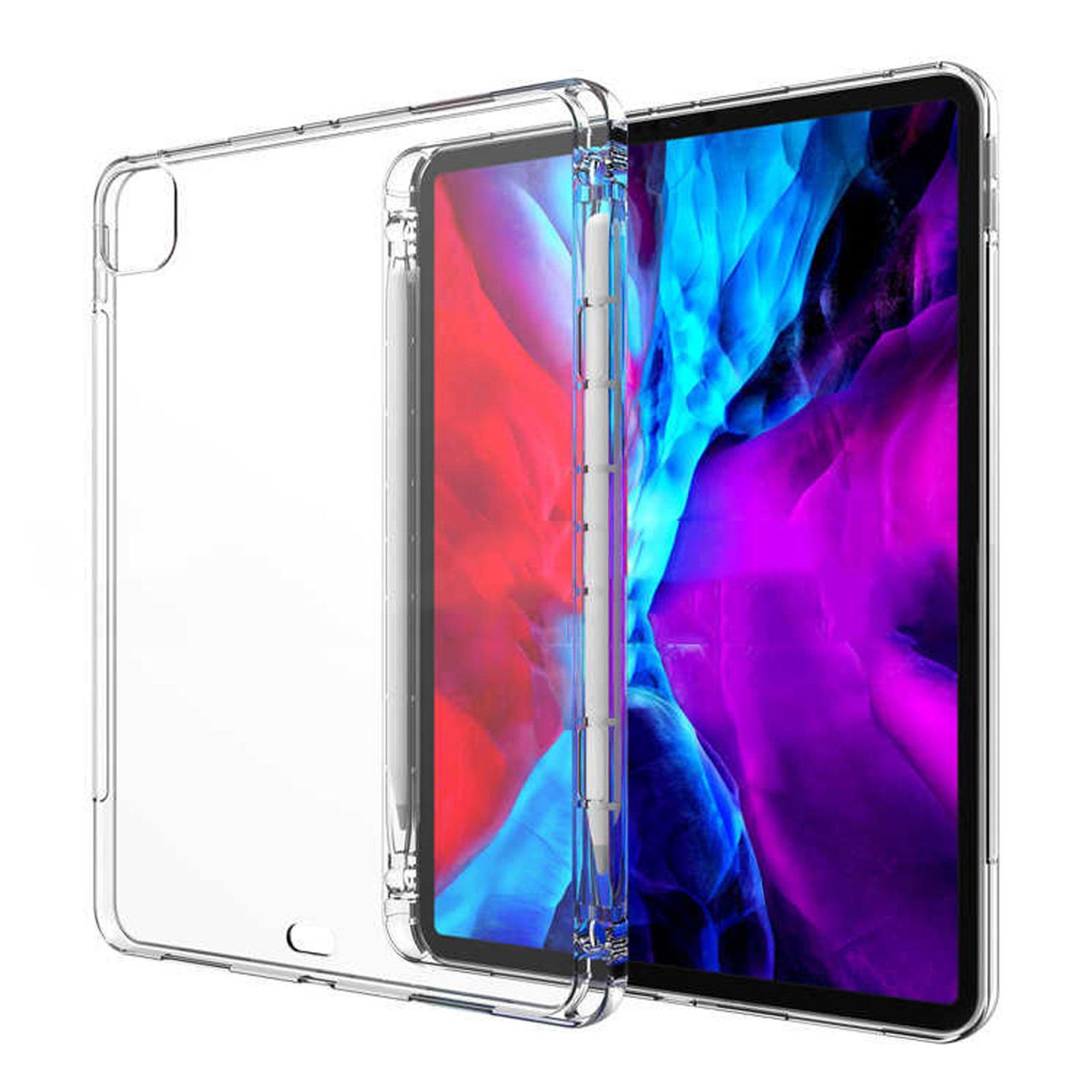 Microcase iPad Pro 12.9'' M2 2022 Kalem Koymalı Silikon Kılıf - Şeffaf AL3306