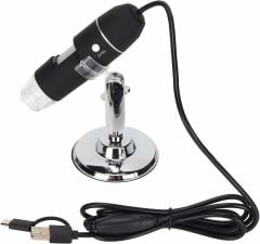 Microcase 3in1 Micro Type-C Usb Bağlantılı 1600x Dijital Mikroskop USB HD Cmos 8 Led Digital Microscobe AL4078