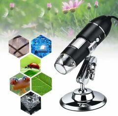 Microcase 3in1 Micro Type-C Usb Bağlantılı 1600x Dijital Mikroskop USB HD Cmos 8 Led Digital Microscobe AL4078