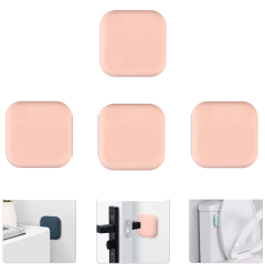 Microcase Darbe Önleyici Yapışkanlı Silikon Kapı Kolu Stoperi Tamponu Kare Tasarım - AL5004 4 Adet