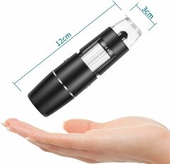Microcase 3in1 Micro Type-C Usb Bağlantılı 1600x Dijital Mikroskop USB HD Cmos 8 Led Digital Microscobe AL4078