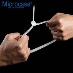 Microcase Plastik Kablo Bağı Cırt Kelepçe 3.6 X 250MM  Şeffaf 25 Adet-AL4484