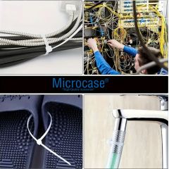 Microcase Plastik Kablo Bağı Cırt Kelepçe 3.6 X 250MM  Şeffaf 25 Adet-AL4484
