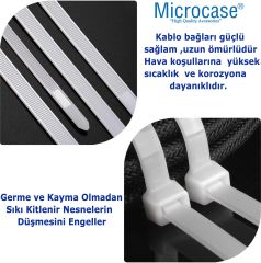 Microcase Plastik Kablo Bağı Cırt Kelepçe 3.6 X 250MM  Şeffaf 25 Adet-AL4484