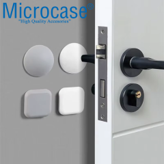 Microcase Darbe Önleyici Yapışkanlı Silikon Kapı Kolu Stoperi Tamponu Kare Tasarım - AL5004 4 Adet