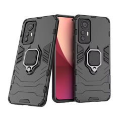 Microcase Xiaomi Redmi 12 Lite Batman Serisi Yüzük Standlı Armor Kılıf - Siyah AL3349