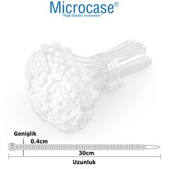 Microcase Plastik Kablo Bağı Cırt Kelepçe 3.6 X 300MM  Şeffaf 25 Adet-AL4485
