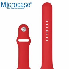 Microcase Apple Watch Seri 5 40 mm için Silikon Kordon Kayış - Kırmızı