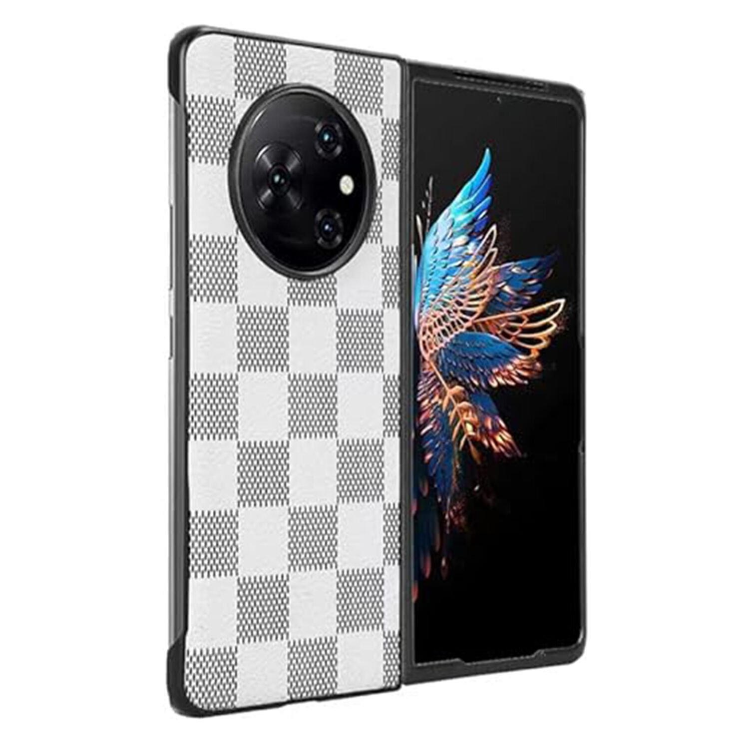 Microcase Tecno Phantom V Fold  Dama Desenli Plastik Koruma Kılıf-AL4226