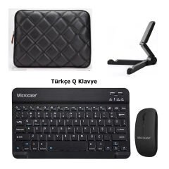 Microcase Lenovo Tab P12 TB370FU 12.7 inch Tablet Çanta+Türkçe Bluetooth Klavye+Mouse+Tablet Standı-AL8124