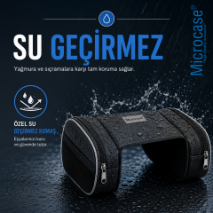 Microcase Elektrikli Bisiklet ve Bisiklet için Seleye Takmalı Heybe Stili 4 Gözlü Flaşörlü Çanta AL5582