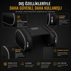 Microcase Elektrikli Bisiklet ve Bisiklet için Seleye Takmalı Heybe Stili 4 Gözlü Flaşörlü Çanta AL5582