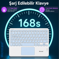 Microcase Touchpad RGB Tablet ve Telefonlar için Türkçe Bluetooth Klavye- AL5890