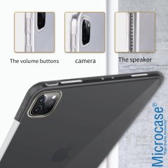Microcase iPad Pro 4.Nesil 12.9 inch 2020 Kablosuz Şarj Uyumlu Silikon Tpu Soft Kılıf - Füme