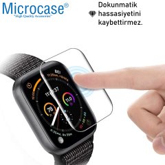 Microcase Apple Watch Series 2-3 42 mm Diamond Serisi Parmak İzi Bırakmayan TPU Ekran Koruma Filmi - Şeffaf