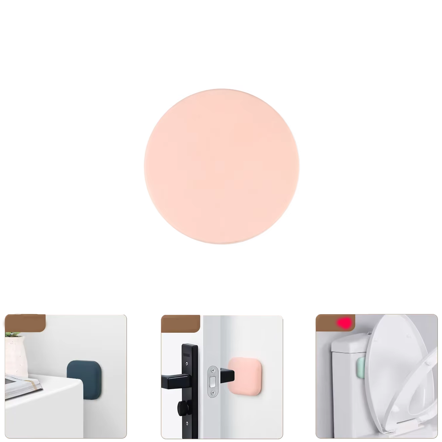 Microcase Darbe Önleyici Yapışkanlı Silikon Kapı Kolu Stoperi Tamponu Yuvarlak Tasarım - AL5003 1 Adet