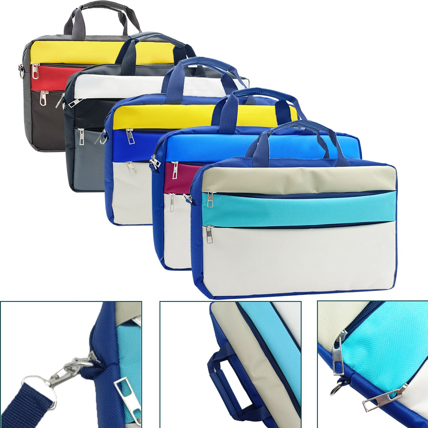Microcase Lenovo M8 FHD TB-8705F 8705 8 inch ile uyumlu Tablet Macbook Laptop Tablet Çantası 2 Bölmeli AL4821 Krem Turkuaz Bej