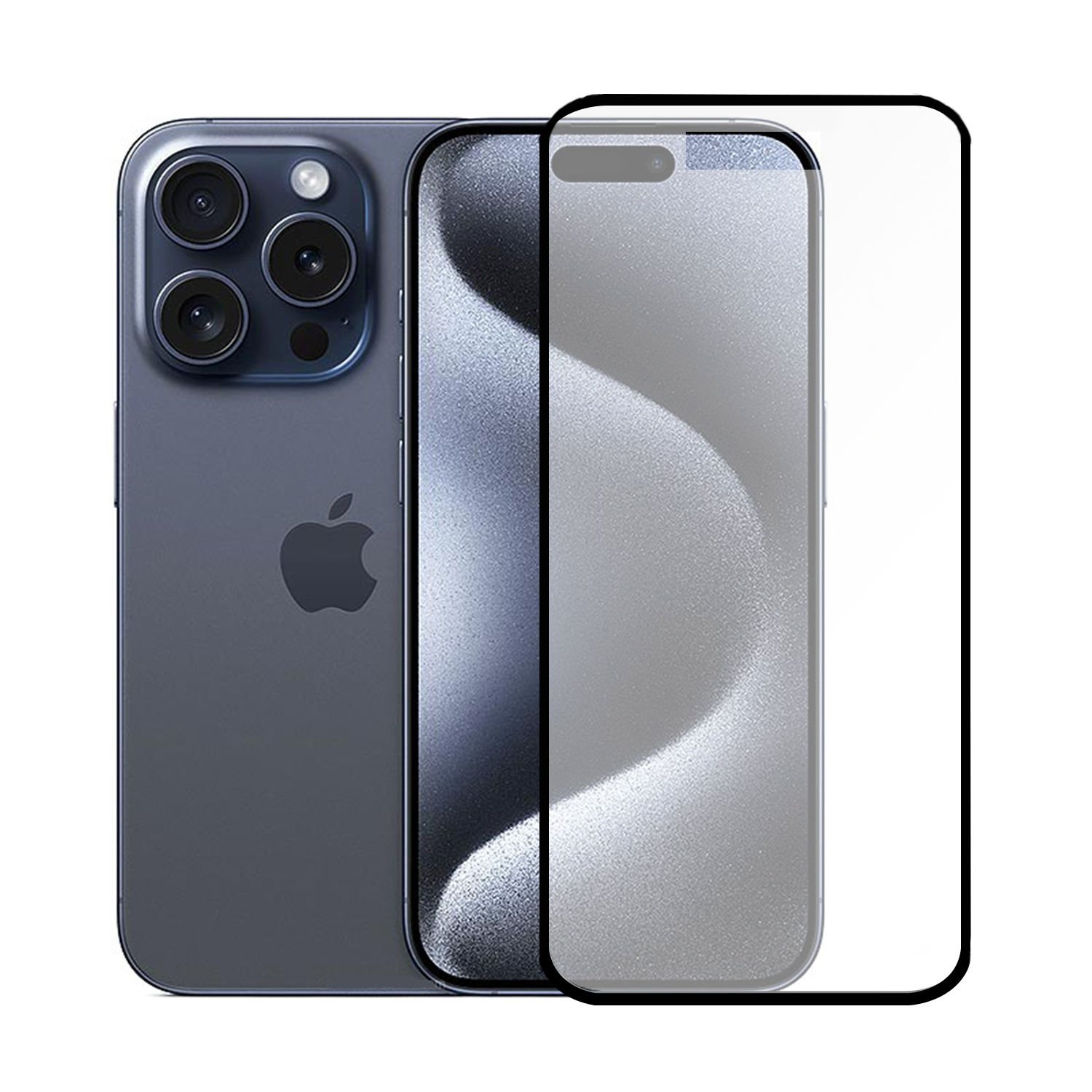 Microcase Iphone 15 ProMax Tam Kaplayan Çerçeveli Tempered Ekran Koruyucu AL3276