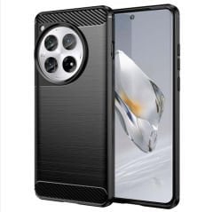 Microcase Oneplus 12 5G Brushed Carbon Fiber Silikon Kılıf - Siyah AL3332