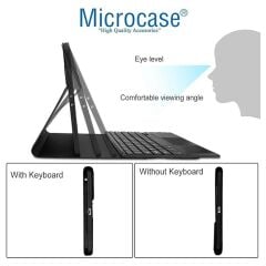 Microcase Honor Pad 10 12.1 inch Tablet için Bluetooth Touchpad Klavye + Standlı Kılıf - BKK5
