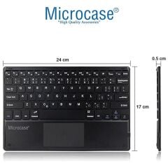 Microcase Honor Pad 10 12.1 inch Tablet için Bluetooth Touchpad Klavye + Standlı Kılıf - BKK5